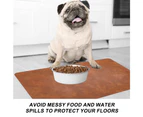 Waterproof Dog Mat Food Water Pet Mat, Cat Food Mat,  Waterproof Nonslip Pet Dog Placemats-brown