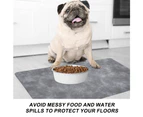 Waterproof Dog Mat Food Water Pet Mat, Cat Food Mat,  Waterproof Nonslip Pet Dog Placemats-gray