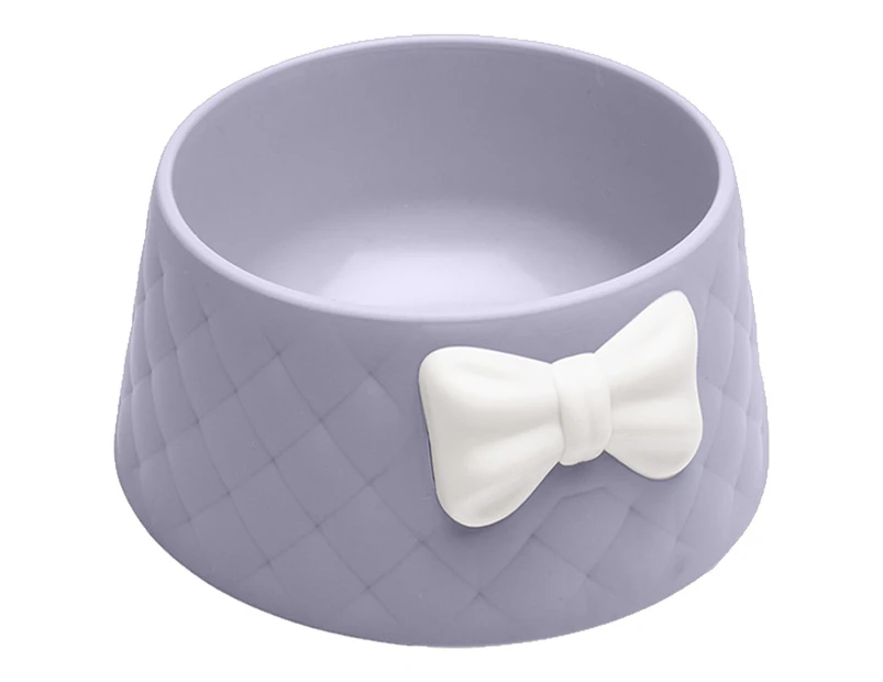 Pet Bowl Bow tie Decorative Adorable Bowl for Dogs and Cats-gray