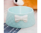 Pet Bowl Bow tie Decorative Adorable Bowl for Dogs and Cats-blue