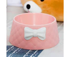 Pet Bowl Bow tie Decorative Adorable Bowl for Dogs and Cats-pink