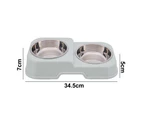Dog Bowls Water and Food Double Bowls Stainless Steel Bowls,Pet Feeder Bowls for Medium Dogs Cats-green