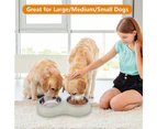 Dog Bowl Double Bowl Stainless Steel Water and Food Raised Bowls, Pet Feeder Bowls-green