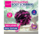 Swosh 4PK Exfoliating Textured Body Scrub Sponge Soft Smooth Cleanse - Various Colours
