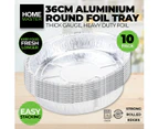 Home Master 10PK Aluminium Foil Tray Round Oven Freezer Safe Party BBQ 36cm