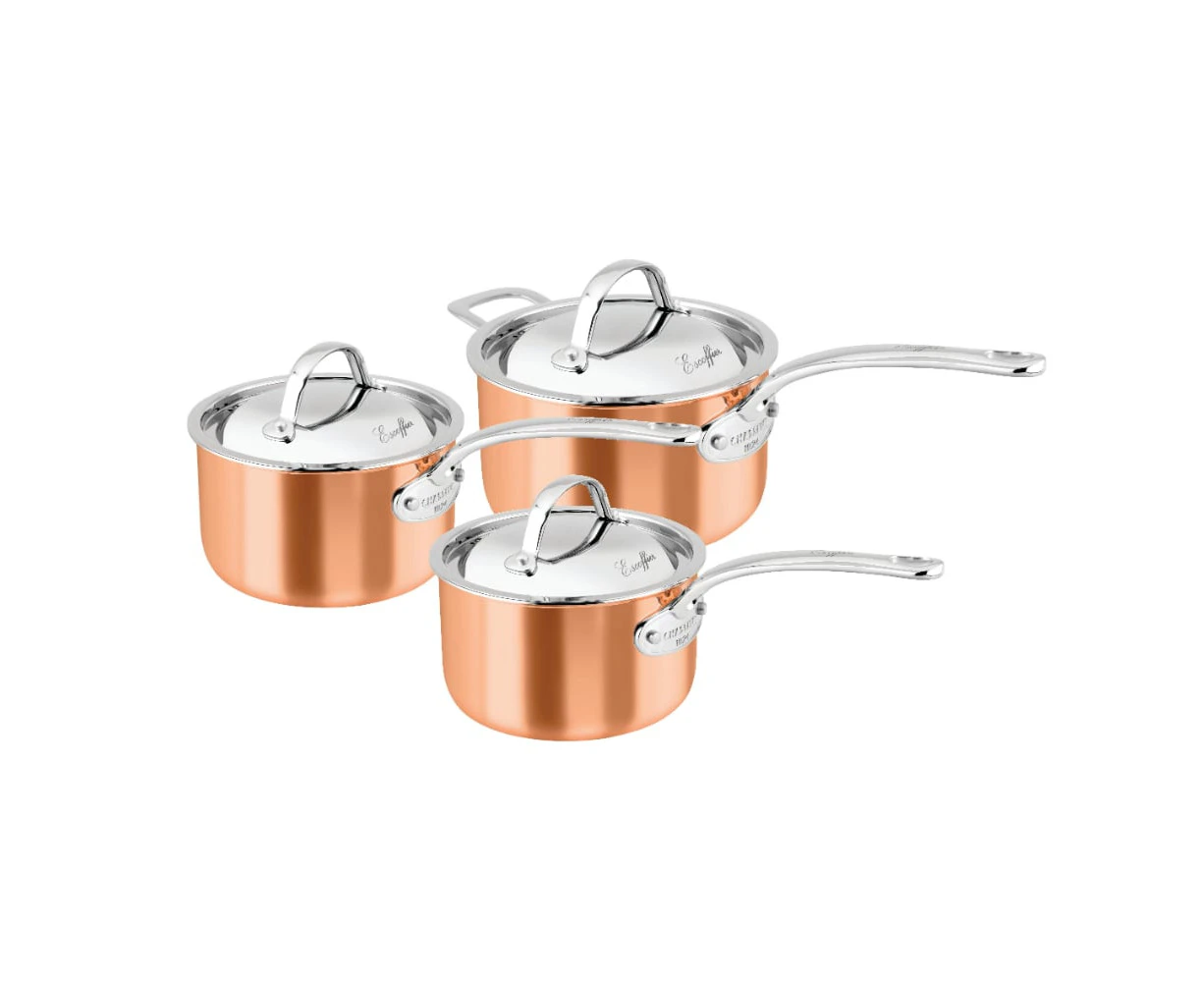 Escoffier Induction Saucepan Set, 3 Piece - 16cm/18cm/20cm