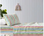 Happy Kids Multi Stripes Printed Microfibre Sheet Set King Single