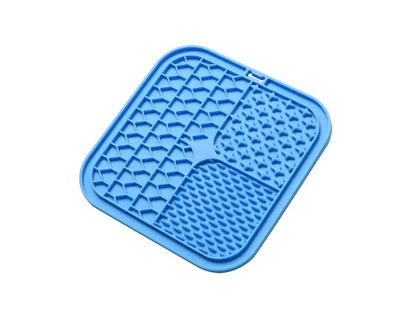 Shlurp Multi-Texture Lick Mat with Suction Back (Blue) - 20x20cm