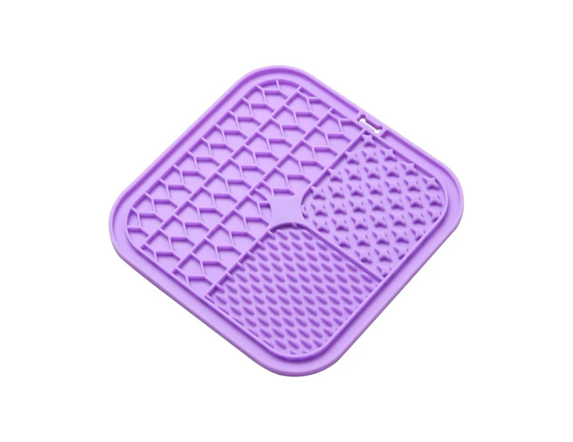 Shlurp Multi-Texture Lick Mat with Suction Back (Purple) - 20x20cm