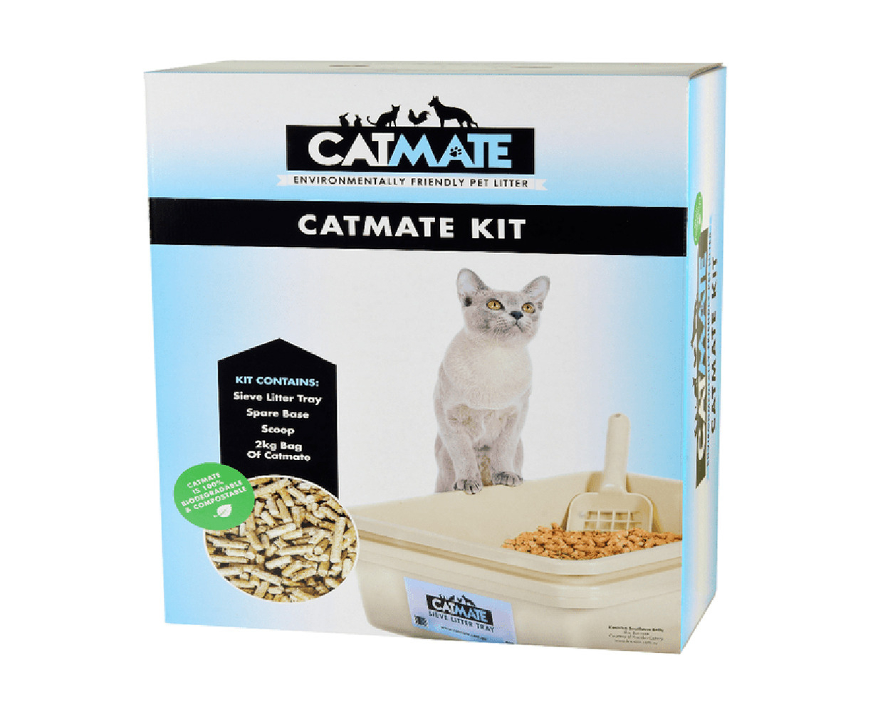 Catmate Cat Litter Kit w Tray Extra Base Scoop Charcoal 5 Piece Set Charcoal Catch