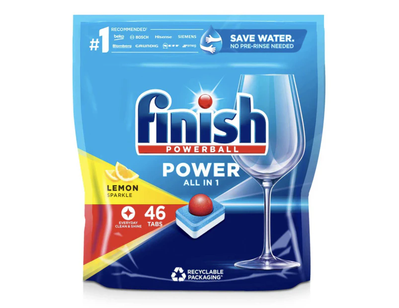 Finish Powerball Power All In 1 Dishwasher Tablets Lemon Sparkle 46Tabs