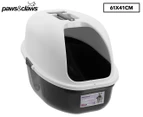 Paws & Claws Pet Cat Litter Dome - White/Grey
