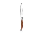 12pc Laguiole Etiquette 21.5cm Stainless Steel Steak Knife Set Cutlery Wooden