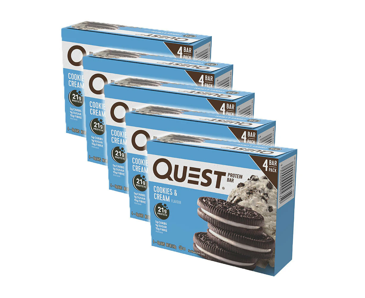 20x Quest Cookies And Cream 60g Protein Bars Gym/Training Health/Fitness Food