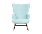 Oikiture Rocking Chair Nursing Armchair Linen Blue