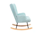 Oikiture Rocking Chair Nursing Armchair Linen Blue