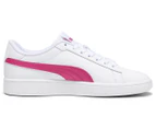 Puma Youth Girls' Smash 3.0 Sneakers - Puma White/Pink