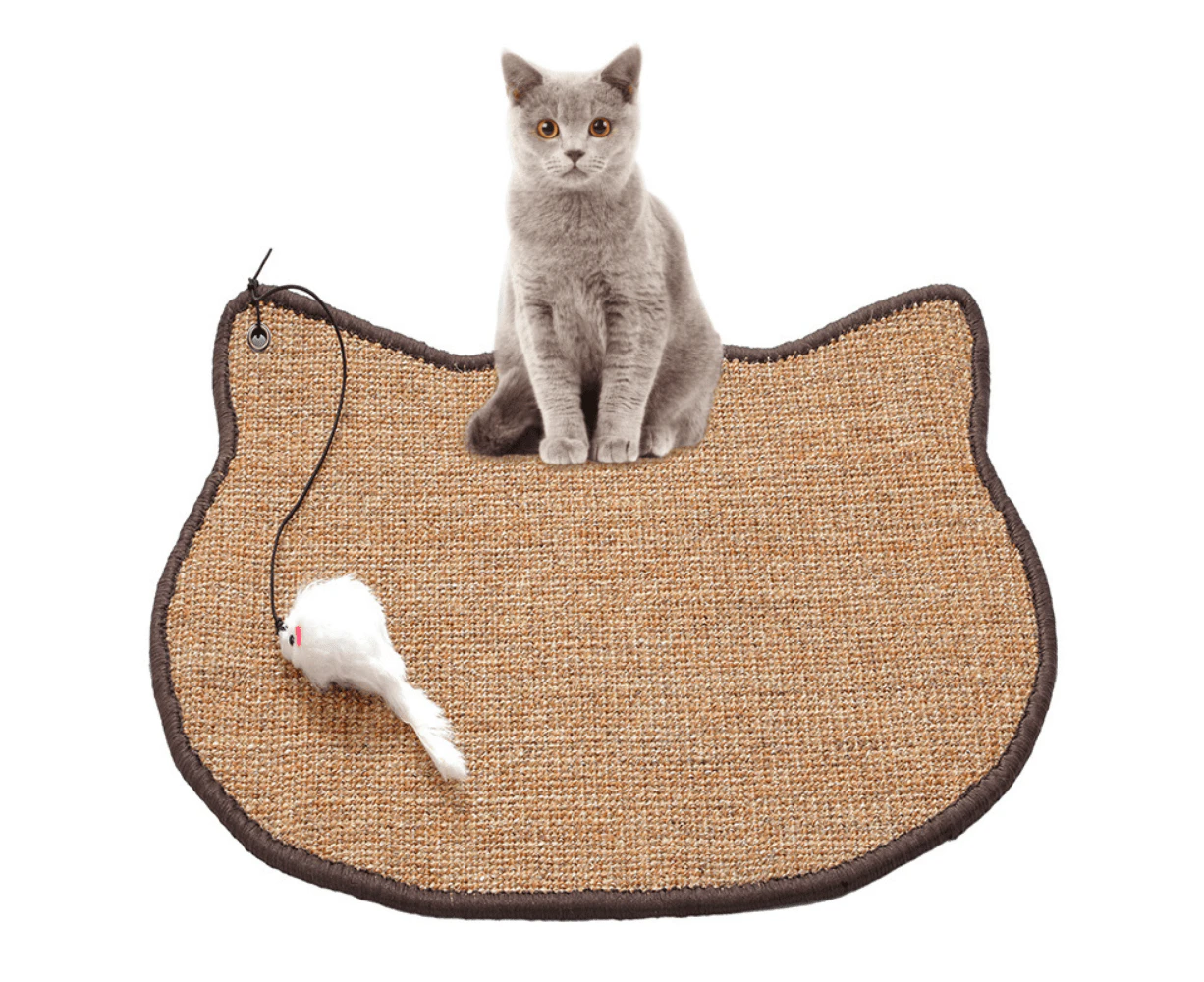 Cat Scratching Sisal Mat with Mouse Toy