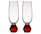 2PK Zhara Crystal 200ml Champagne Glass Cocktail Drinkware Glasses Cup Ruby