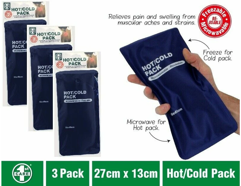 3 x Hot Cold Gel Pack Reusable Microwaveable Pain Relief