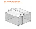 riin Small Outdoor Galvanised Metal Dog Kennel Heavy Duty Cage Playpen Pet Run Fence Exercise Cage with Roof/Door 2x2x1.58M