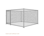 riin Small Outdoor Galvanised Metal Dog Kennel Heavy Duty Cage Playpen Pet Run Fence Exercise Cage with Roof/Door 2x2x1.58M