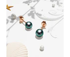 Purity Pearl Stud Earrings Embellished with Swarovski®  Crystal Iridescent Tahitian Look Pearls