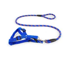 Pet Dog Collar Lead Training Leash Safety Collars S M L Halter Nylon - Blue