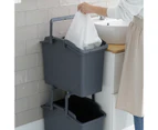 Nplastic 2 Set Dark Grey Stackable Multipurpose Laundry Basket