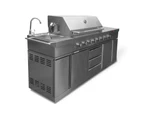 Bull BBQ Stainless Steel Outdoor Kitchen Large 8 Burner With Sink and Rotisserie