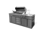 Bull BBQ Stainless Steel Outdoor Kitchen Large 8 Burner With Sink and Rotisserie