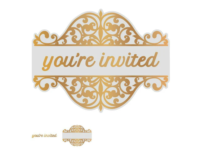Couture Creations Gentlemans Emporium Cut Foil & Emboss Die You're Invited Tag