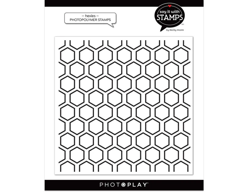 PhotoPlay Say It With Stamps Hexies Background Stamp