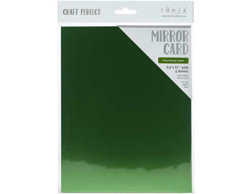Craft Perfect Flourishing Green A4 Satin Mirror Cardstock