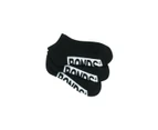Unisex Kids 3 Pairs Bonds Kids Socks Boys Girls Low Cut Logo Cushioned Sole Black Nylon/Polyester - Black BAC