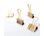 Practical Metal Gold Binder Clips Small 19mm Paper Organizer Sealing Clip Safe Home Office School Accessories Pack of 25