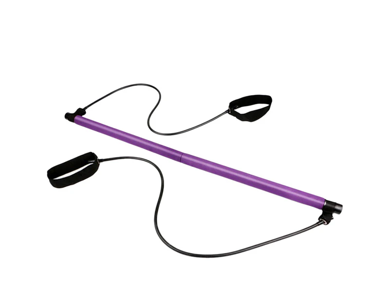 1PC Yoga Pilates Stick Resistance Bar Bodybuilding Gym Tube Loop Elastic Exercise Bar (Purple)