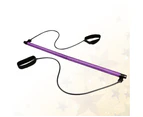 1PC Yoga Pilates Stick Resistance Bar Bodybuilding Gym Tube Loop Elastic Exercise Bar (Purple)