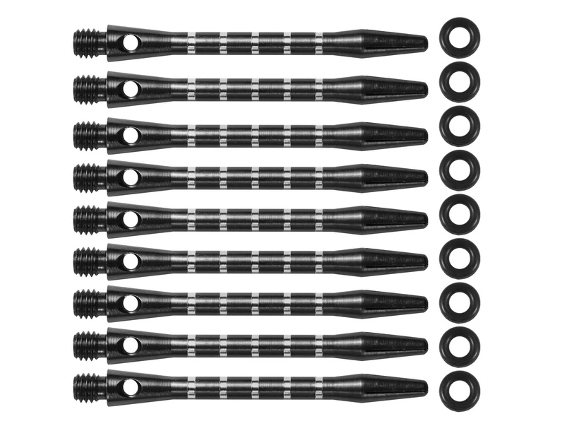 20PCS Standard 2BA Screw Thread Dart Shafts Aluminium Alloy Darts Metal Stems Alloy Pole Rod with 20PCS Rings (Black)