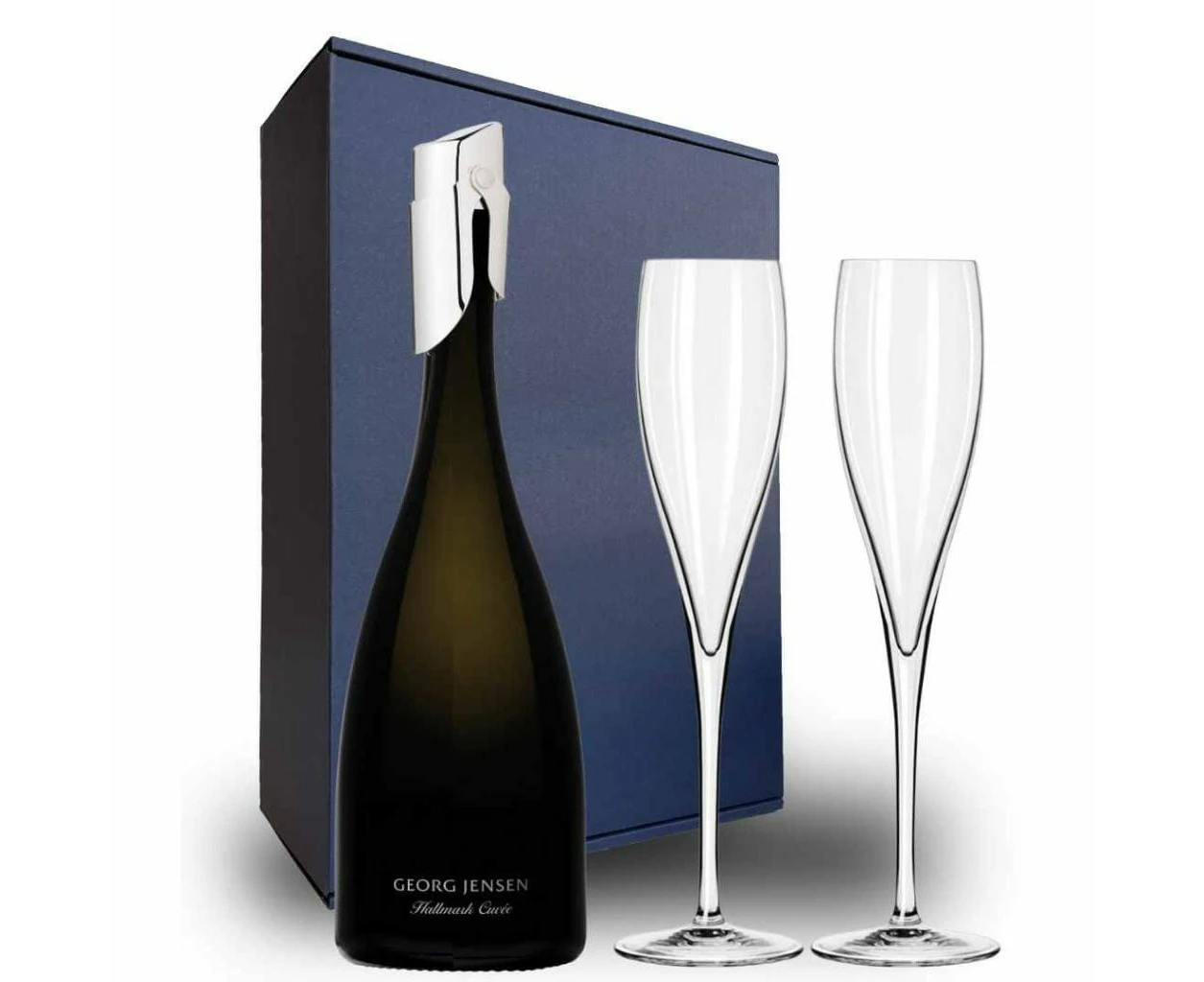 Georg Jensen Hallmark Cuvee Gift Hamper- Includes 2 Champagne Flutes and Gift Boxed