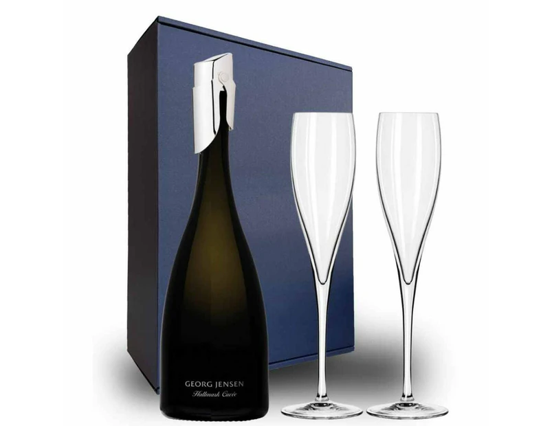 Georg Jensen Hallmark Cuvee Gift Hamper- Includes 2 Champagne Flutes and Gift Boxed