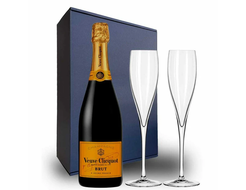 Veuve Clicquot Gift Hamper- Includes 2 Champagne Flutes and Gift Boxed