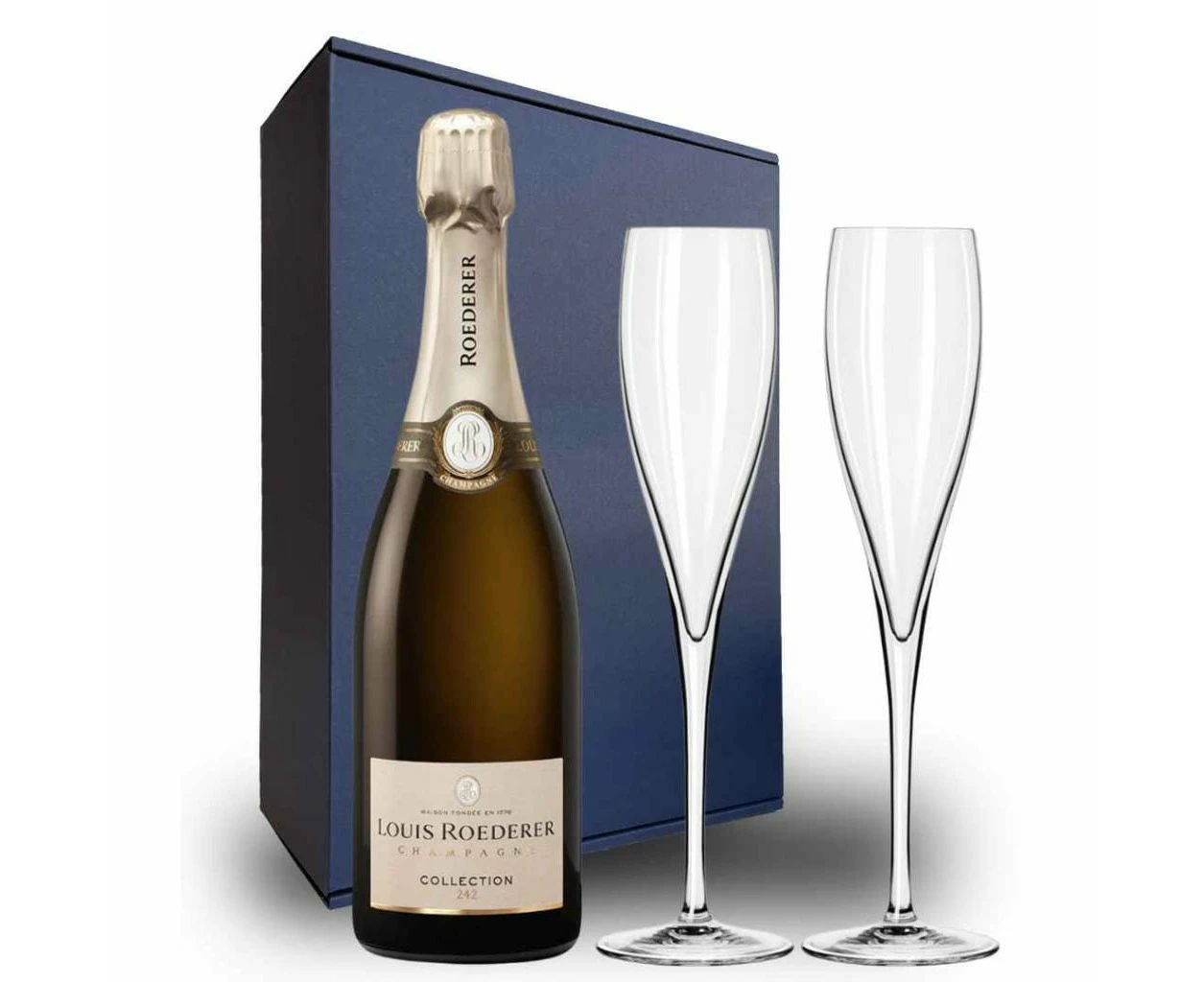 Louis Roederer Gift Hamper- Includes 2 Champagne Flutes and Gift Boxed