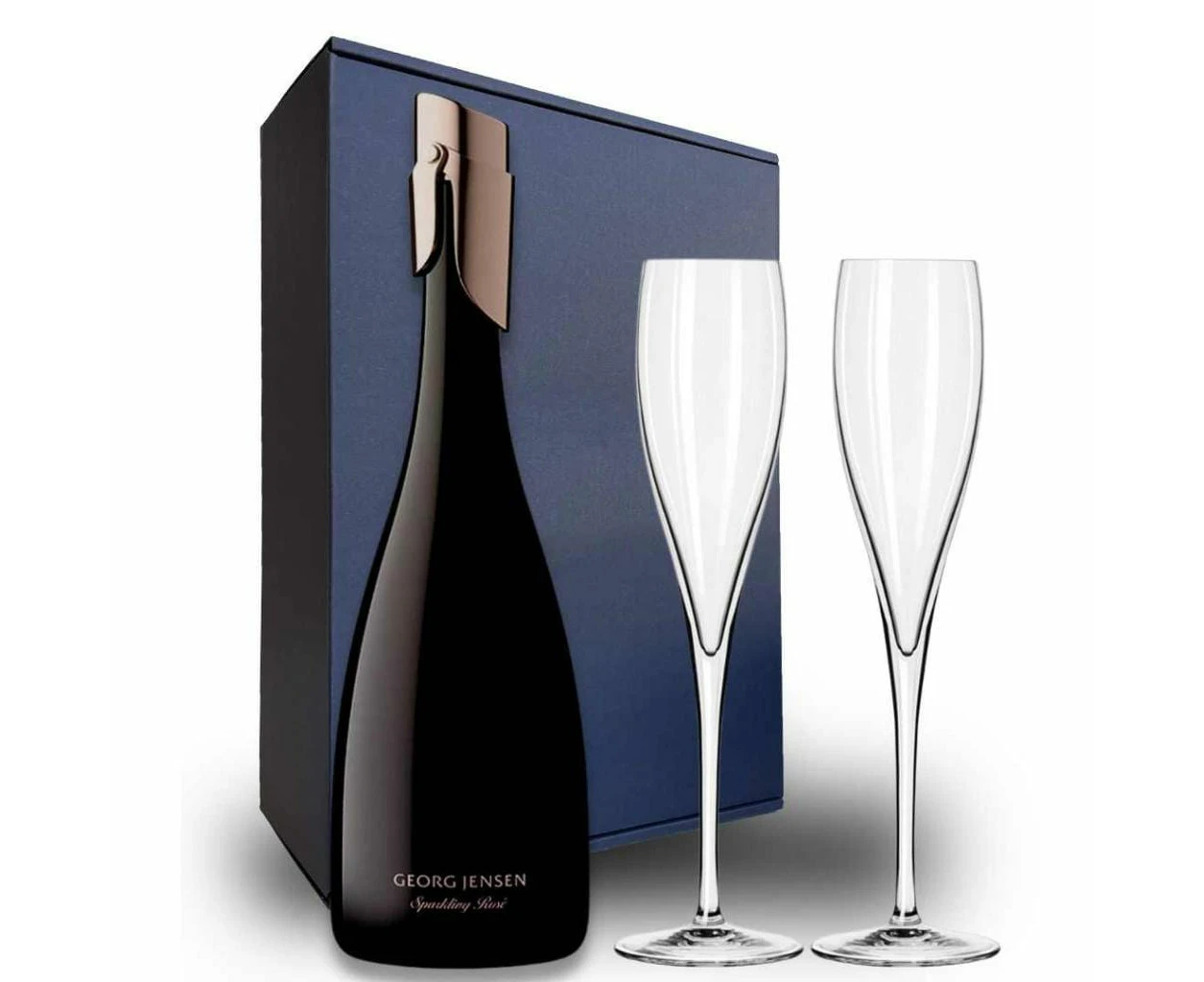 Georg Jensen Rose Gift Hamper- Includes 2 Champagne Flutes and Gift Boxed