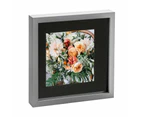 Nicola Spring Acrylic 3D Box Photo Frame with 6" x 6" Mount - 10" x 10"  - Grey