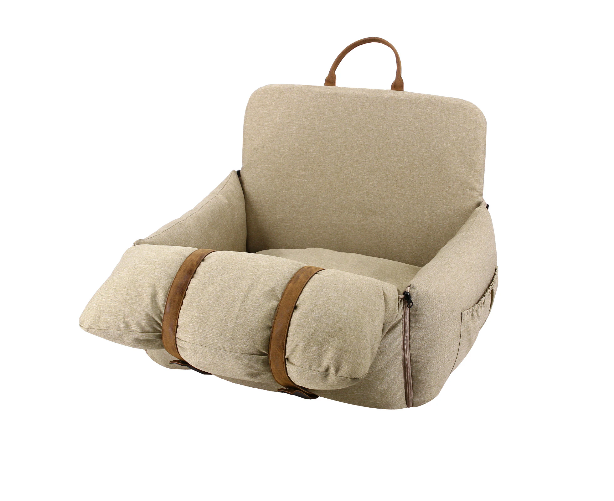 Premium Dog Booster Seat for Small Pets - Caramel