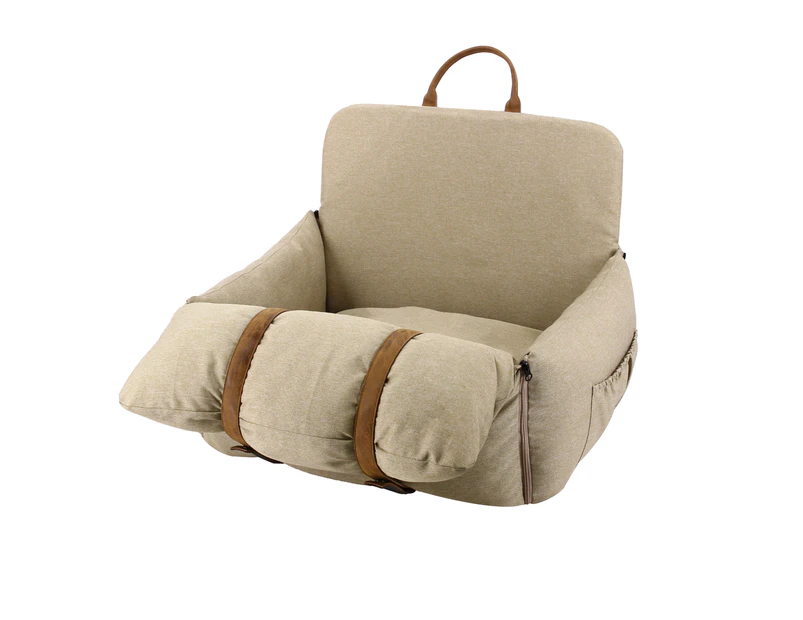 Premium Dog Booster Seat for Small Pets - Caramel