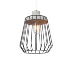 Maine & Crawford Luminite Lamp Cover 25x135cm Cage/Concrete Pendant Lab Black