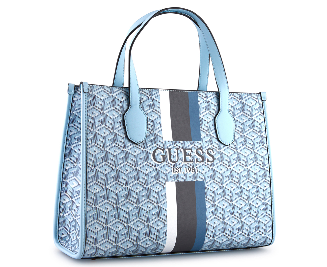 GUESS Silvana Two-Compartment Tote Bag - Ice Blue Logo