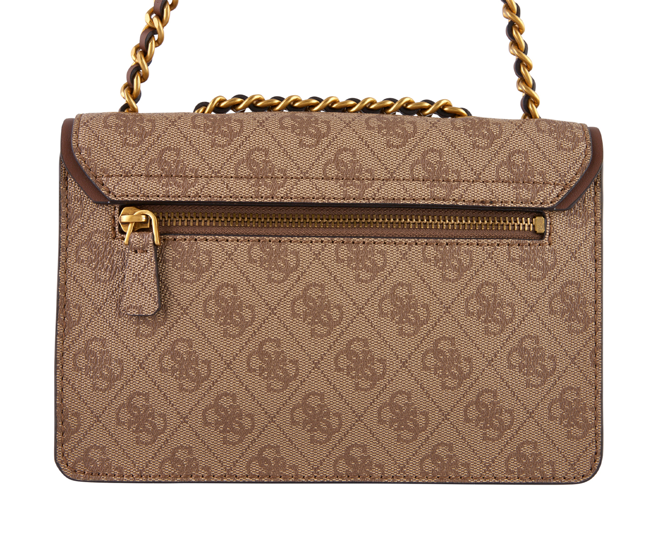 GUESS Sestri Convertible Crossbody Flap, Latte Logo/Brown